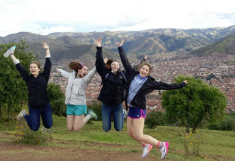 VT Students jump for joy in Peru