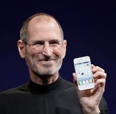 Steve Jobs shows off iPhone 4 at the 2010 Worldwide Developers Conference.
Source: Wikimedia Commons