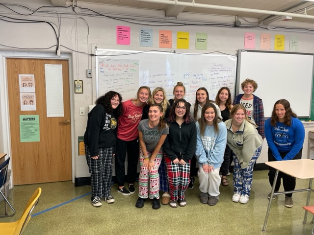 Students dressed for comfy day. Photo credit: Larissa Hebert