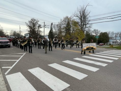 The BFA marching band in the Veterans Day parade. Photo credit: Larissa Hebert