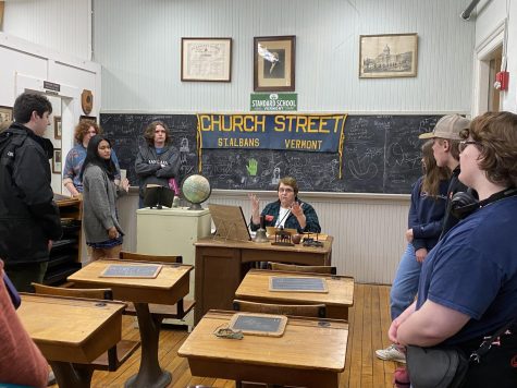 BFA students get informed about the history of the school by former BFA teacher Louise Haynes.  Photo credit:  Paxton Getty